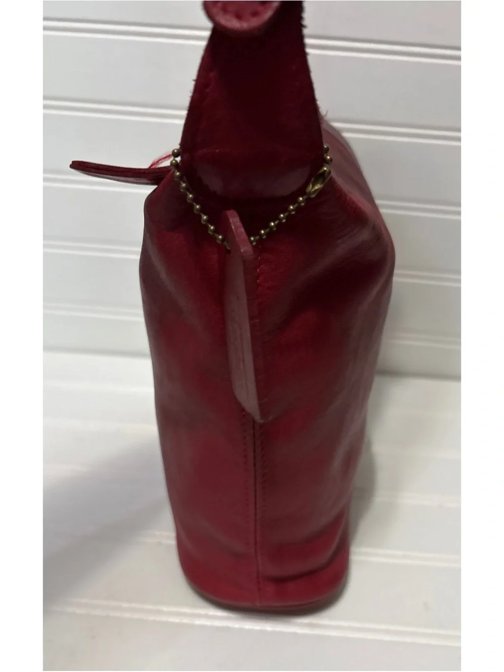 COACH Vintage Red Soft Leather Soho Slouchy Hobo Bucket Shoulder Bag Tote 4148